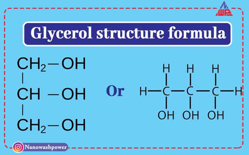 Glycerol structure formula min | گلیسیرین چیست؟ | خواص، کاربردها و فواید | شرکت نانو واش پاور