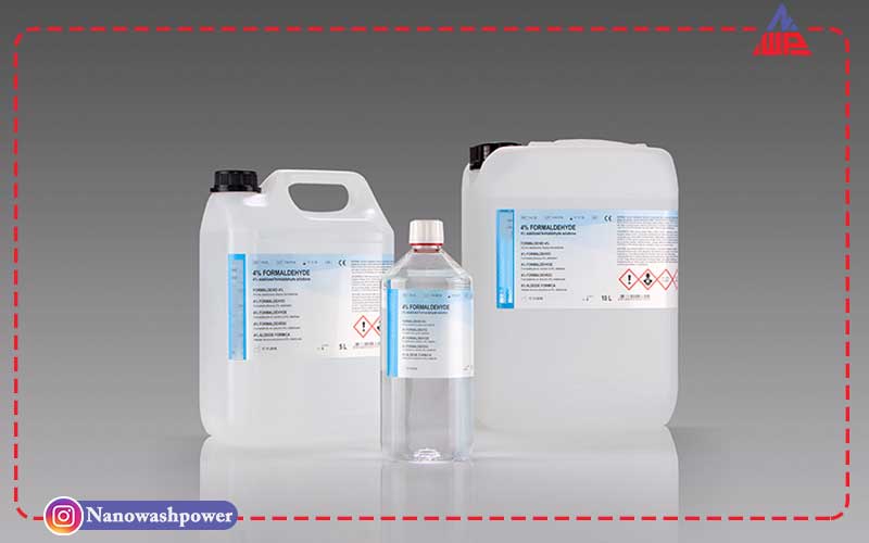 فرمالین چیست؟ | 13 کاربرد مهم فرمالین در صنایع | شرکت نانو واش پاور بستهبندی فرمالین قابل فروش در فروشگاه نانو واش پاور