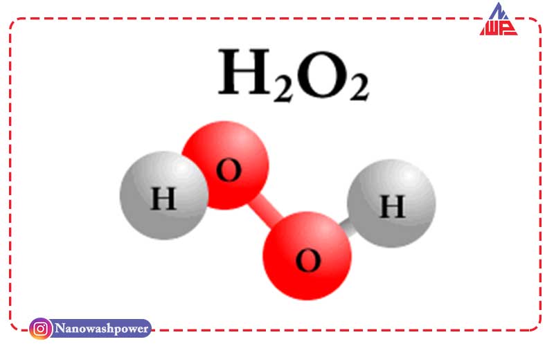 راهنمای جامع خرید و فروش آب اکسیژنه | 14 کاربرد کلیدی | شرکت نانو واش پاور ساختار مولکولی و فرمول شیمیایی آب اکسیژنه.